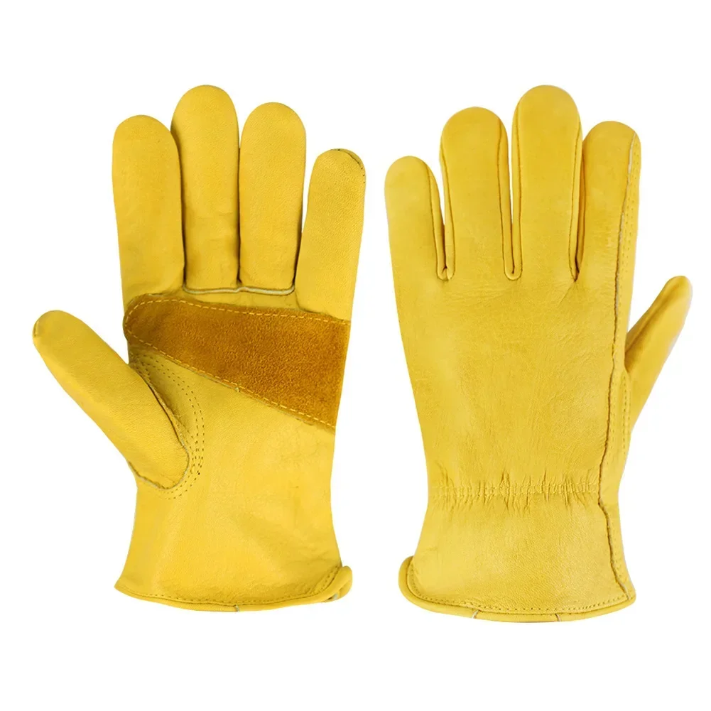 Leather Driving Glove - Кожаные рабочие перчатки для сада, мотоциклов,