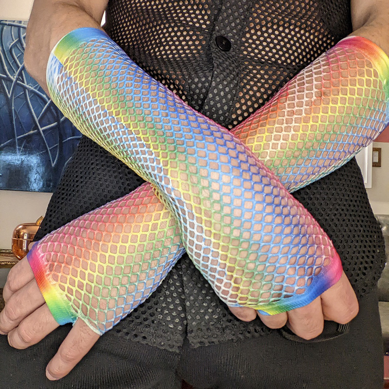 Fingerless Glove Knit - Пара женских длинных перчаток-сеток без пальцев,